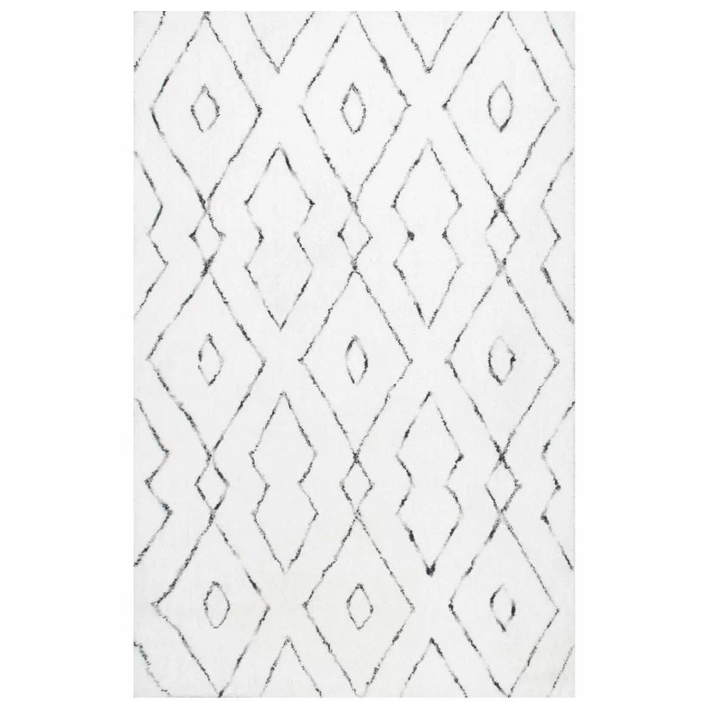 Sofie Geometric Handmade Tufted Area Rug in White
— view 1